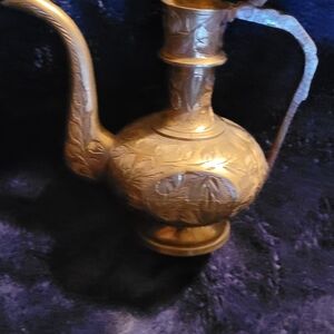 Vintage Brass Ornate Pitcher